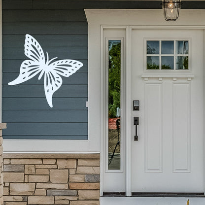 Butterfly Metal Sign, Butterfly Wall Art, Porch Sign, Butterfly Garden Art, Metal Yard Art, Outdoor Metal Sign, Gifts for her, Garden Gift