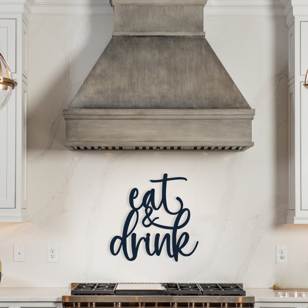 Eat and Drink Sign, Kitchen Sign, Kitchen Metal Sign, Metal Sign, Kitchen Decor, Dining Room Decor, Eat Metal Sign, Metal Words, Gift