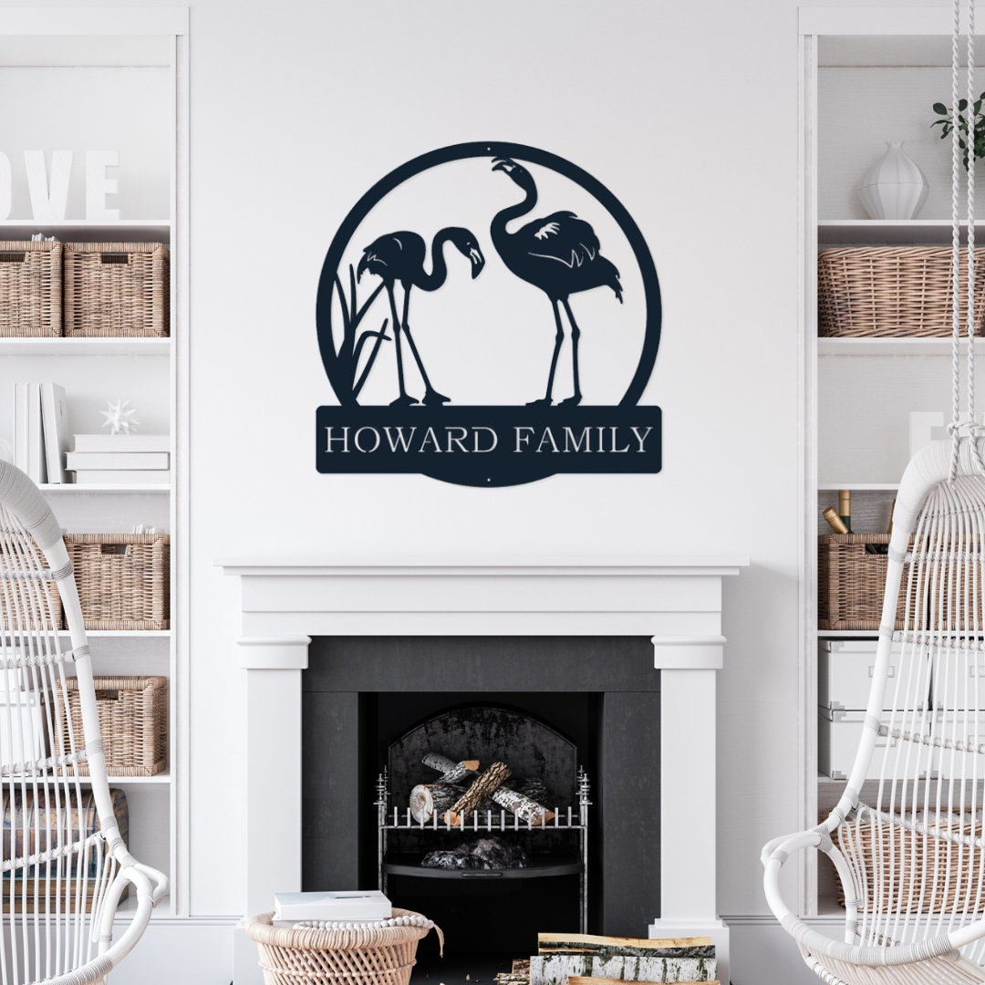 Custom Metal Sign, Flamingo Metal Sign, Personalized Family Sign, Metal Sign, Last Name Sign, Custom Gift, Metal Wall Art