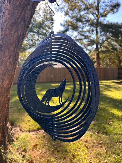 Wolf Metal Wind Spinner, Wolf Sign, Wind Spinner, Outdoor Decor, Yard Art, Metal Yard Art, Outdoor Art, Wolf Decor, Metal Outdoor Sign, Gift