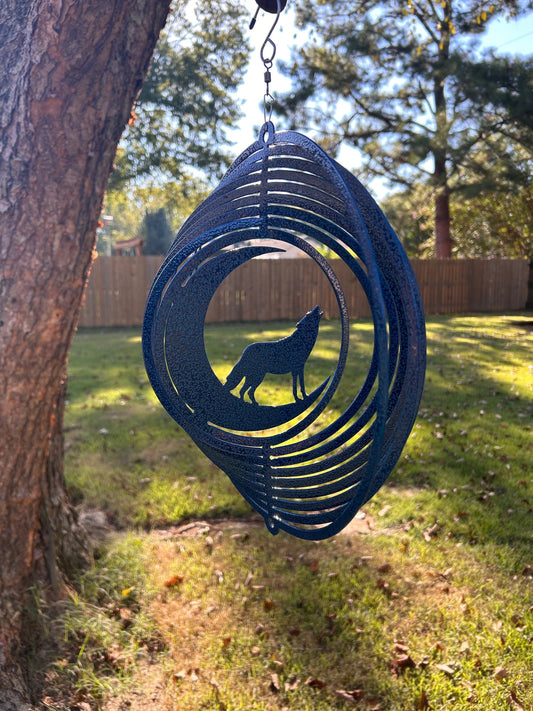 Wolf Metal Wind Spinner, Wolf Sign, Wind Spinner, Outdoor Decor, Yard Art, Metal Yard Art, Outdoor Art, Wolf Decor, Metal Outdoor Sign, Gift