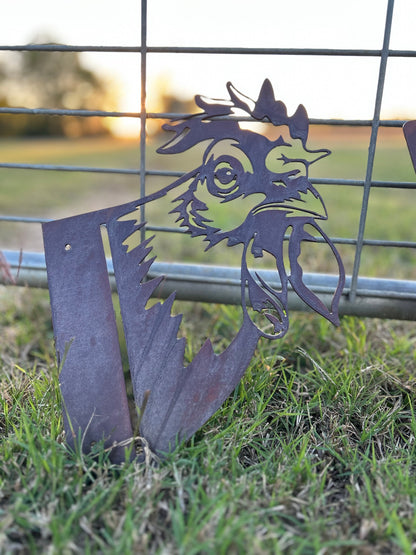 Peek-A-Boo Metal Chicken, Garden Decor, Chicken Sign, Peeping Chicken, Rooster Decor, Metal Sign, Rooster Sign, Metal Art, Chicken Coop Sign