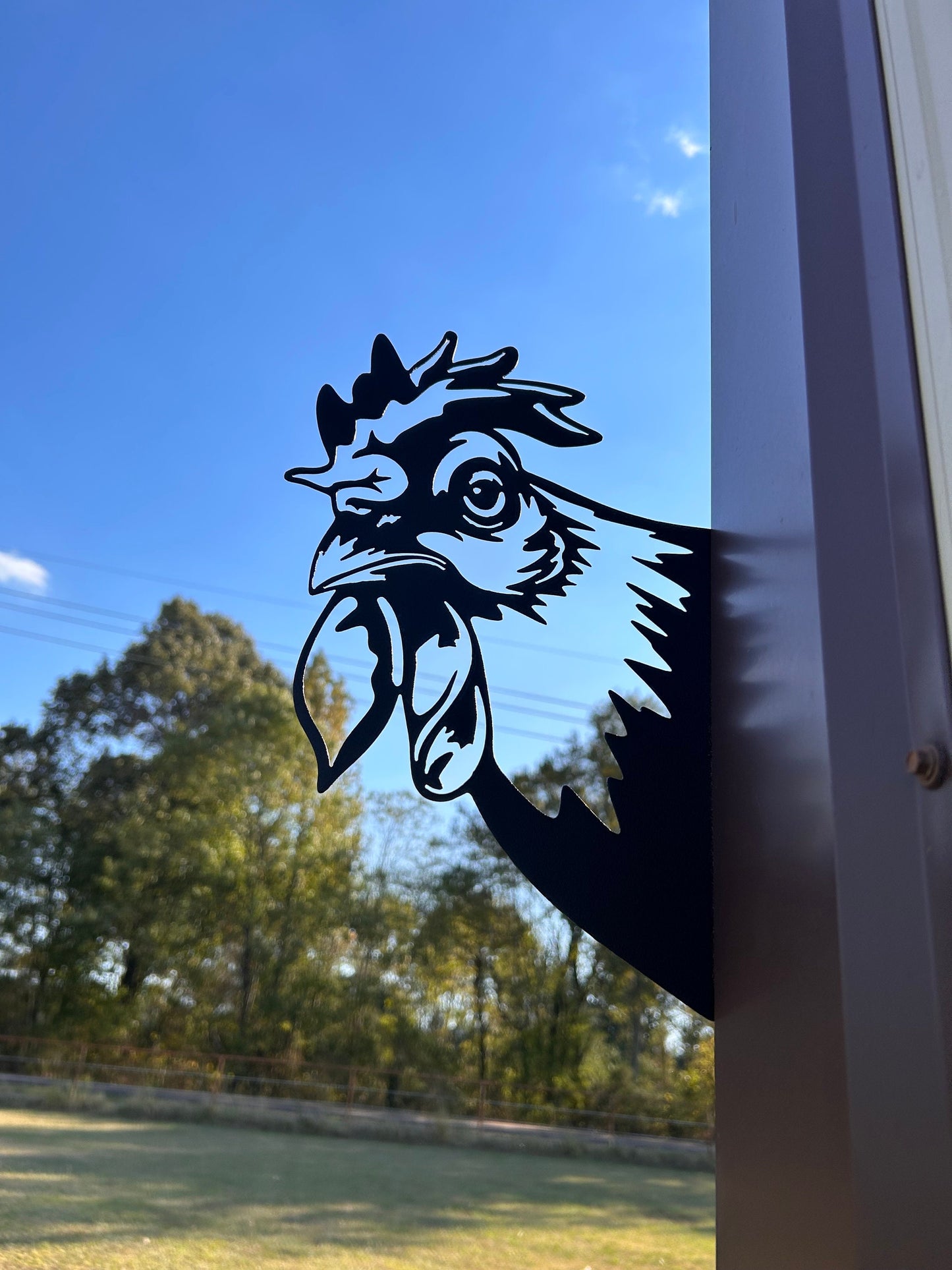 Peek-A-Boo Metal Chicken, Garden Decor, Chicken Sign, Peeping Chicken, Rooster Decor, Metal Sign, Rooster Sign, Metal Art, Chicken Coop Sign