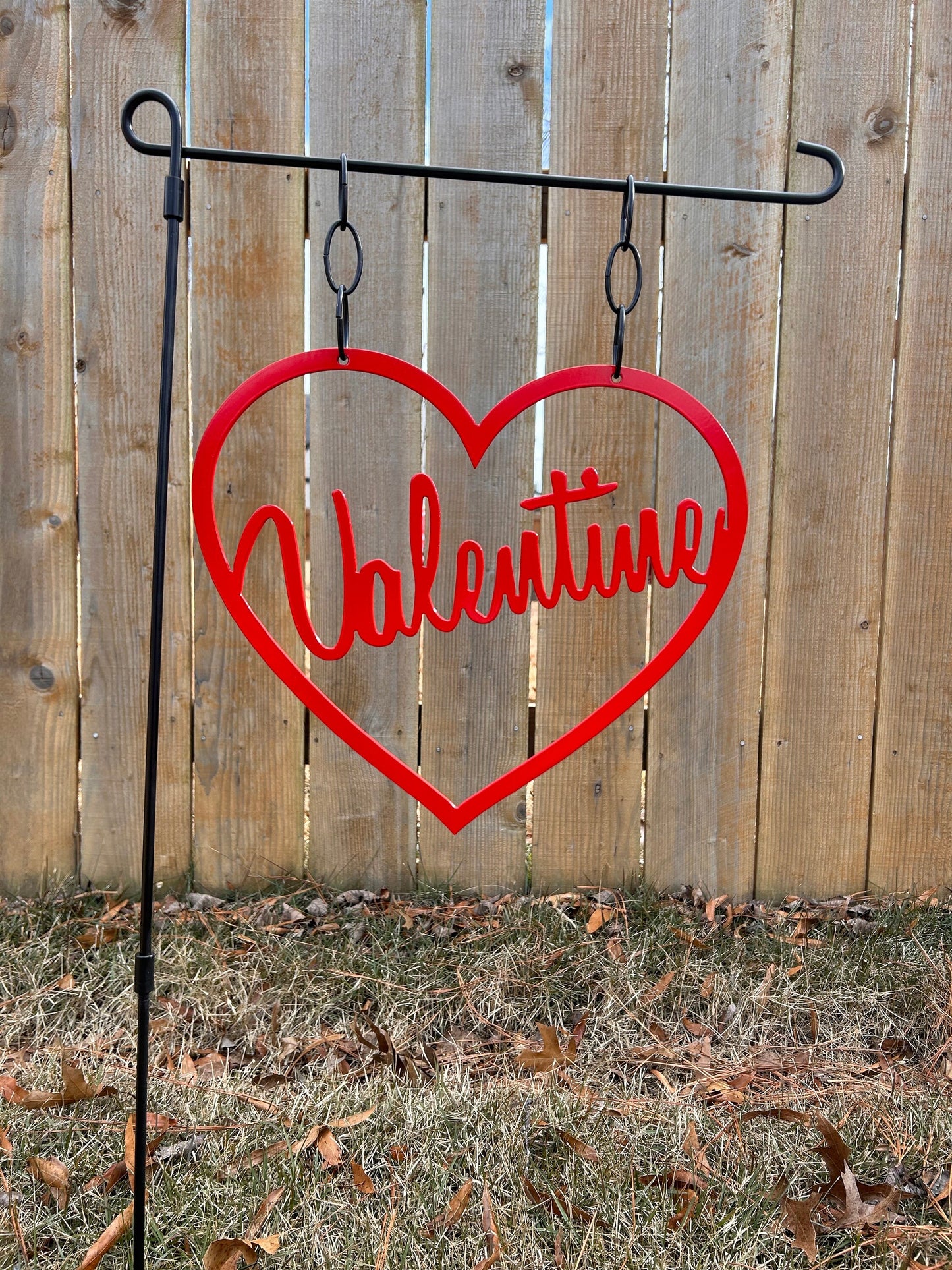 Valentine's Day Garden Flag, Heart Garden Flag, Metal Garden Flag, Outdoor Yard Decor, Garden Decor, Metal Sign, Outdoor Metal Sign