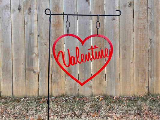 Valentine's Day metal garden flag.